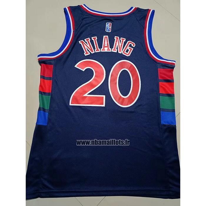 Maillot Philadelphia 76ers Georges Niang NO 20 Ville 2021-22 Bleu